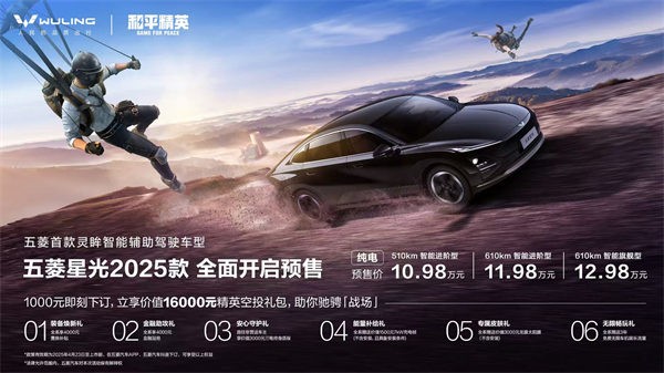 10.98萬元起！五菱星光2025款開啟預(yù)售，攜手《和平精英》打造年輕人的智能實(shí)戰(zhàn)利器！